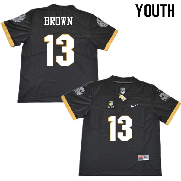 Youth #13 Bryon Brown UCF Knights College Football Jerseys Sale-Black